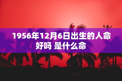 1956年12月6日出生的人命好吗 是什么命