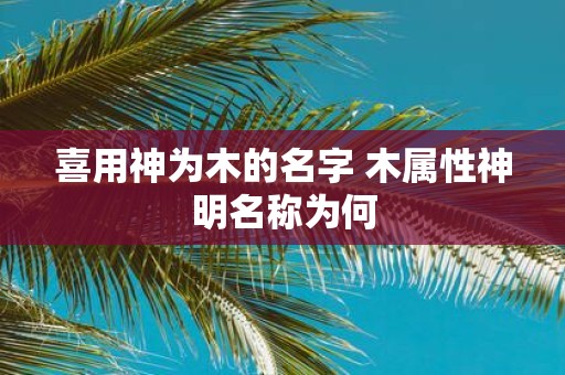 喜用神为木的名字 木属性神明名称为何