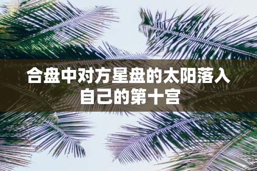 合盘中对方星盘的太阳落入自己的第十宫