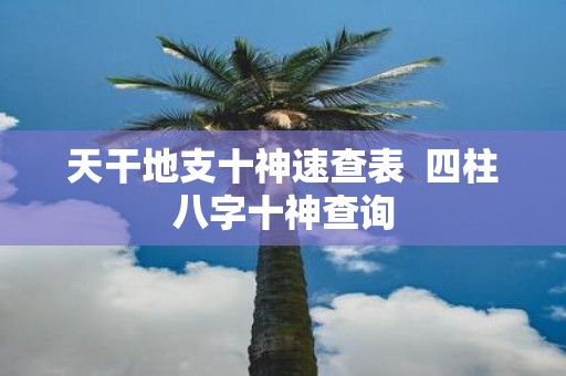 天干地支十神速查表 四柱八字十神查询
