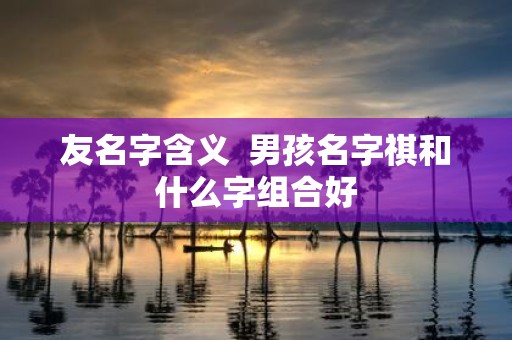 友名字含义 男孩名字祺和什么字组合好
