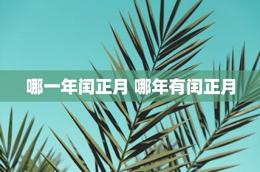 哪一年闰正月 哪年有闰正月