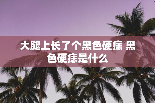 大腿上长了个黑色硬痣 黑色硬痣是什么