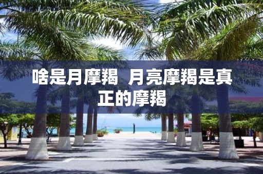 啥是月摩羯 月亮摩羯是真正的摩羯