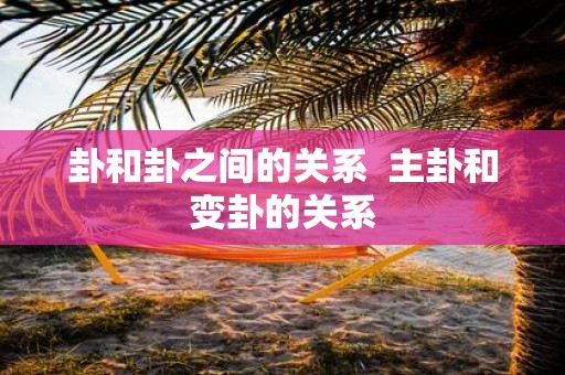 卦和卦之间的关系 主卦和变卦的关系
