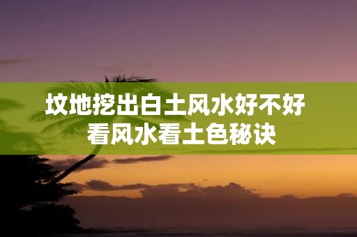坟地挖出白土风水好不好 看风水看土色秘诀