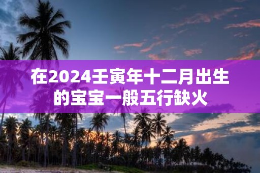 在2025壬寅年十二月出生的宝宝一般五行缺火