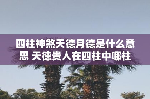 四柱神煞天德月德是什么意思 天德贵人在四柱中哪柱最重要