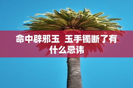 命中辟邪玉 玉手镯断了有什么忌讳