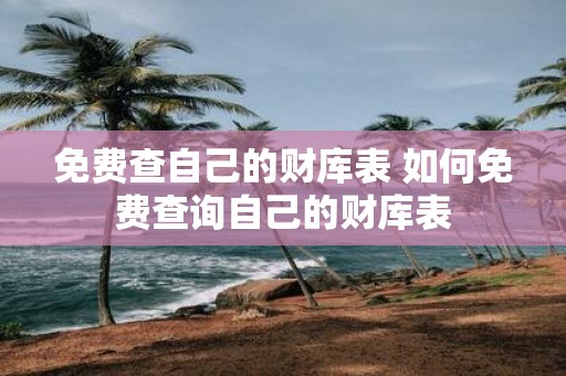 免费查自己的财库表 如何免费查询自己的财库表