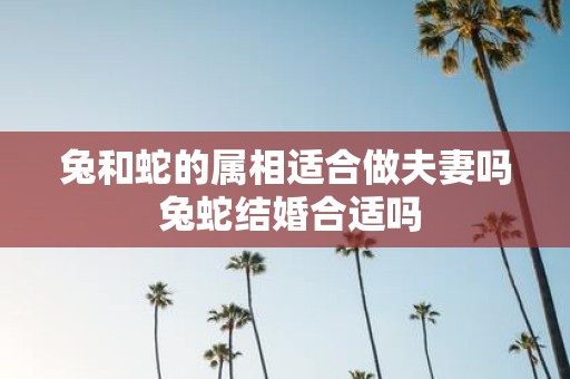 兔和蛇的属相适合做夫妻吗 兔蛇结婚合适吗 兔和蛇的属相适合做夫妻吗 兔蛇结婚合适吗