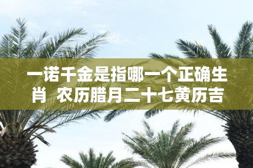 一诺千金是指哪一个正确生肖 农历腊月二十七黄历吉日查询