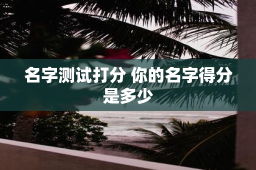 名字测试打分 你的名字得分是多少