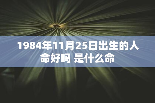 1984年11月25日出生的人命好吗 是什么命
