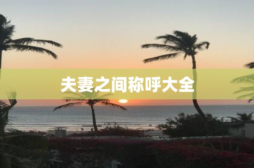 夫妻之间称呼大全