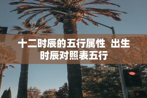 十二时辰的五行属性 出生时辰对照表五行