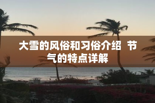 大雪的风俗和习俗介绍 节气的特点详解
