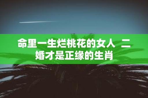 命里一生烂桃花的女人 二婚才是正缘的生肖