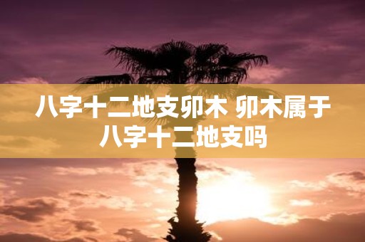 八字十二地支卯木 卯木属于八字十二地支吗