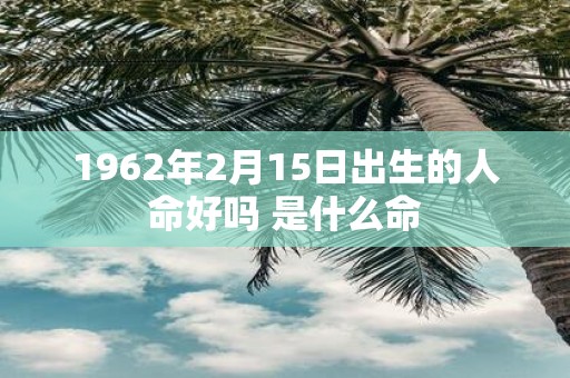 1962年2月15日出生的人命好吗 是什么命