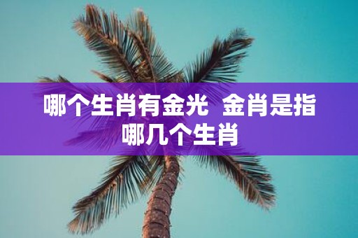 哪个生肖有金光  金肖是指哪几个生肖