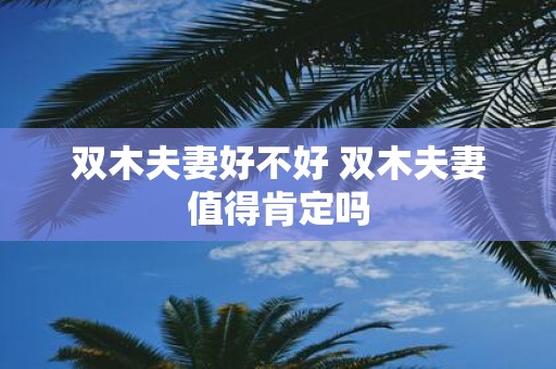 双木夫妻好不好 双木夫妻值得肯定吗