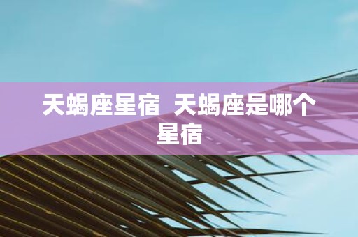 天蝎座星宿 天蝎座是哪个星宿