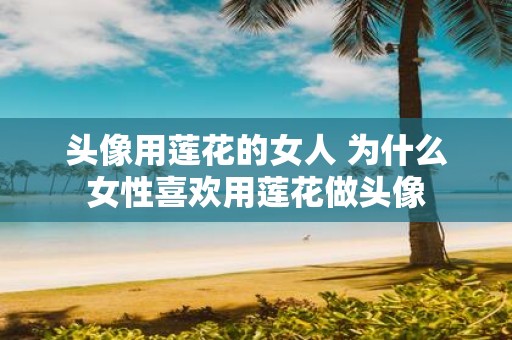 头像用莲花的女人 为什么女性喜欢用莲花做头像