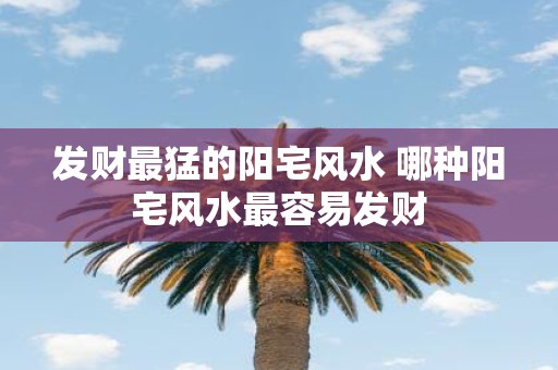 发财最猛的阳宅风水 哪种阳宅风水最容易发财
