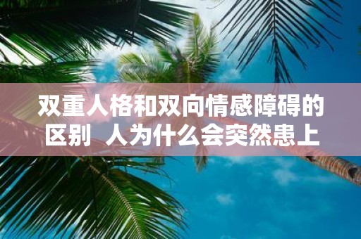 双重人格和双向情感障碍的区别 人为什么会突然患上双向情感障碍