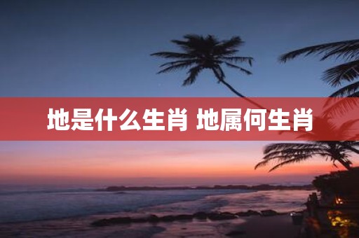 地是什么生肖 地属何生肖