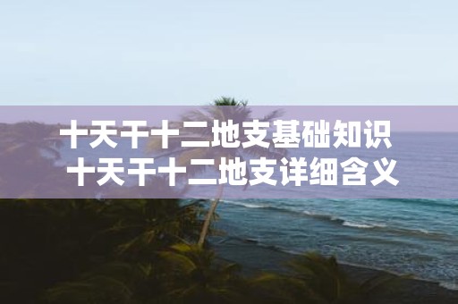十天干十二地支基础知识 十天干十二地支详细含义