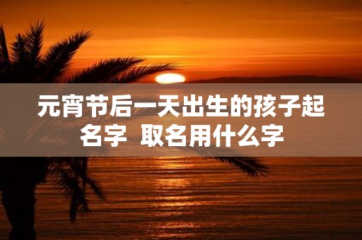 元宵节后一天出生的孩子起名字 取名用什么字