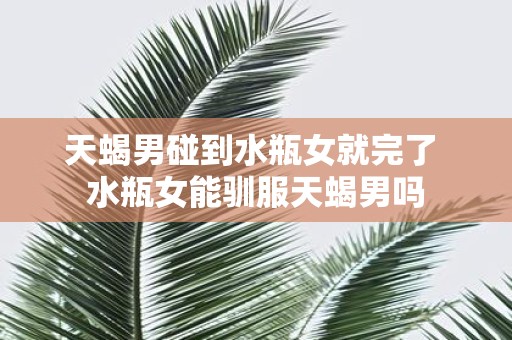 天蝎男碰到水瓶女就完了 水瓶女能驯服天蝎男吗