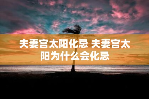 夫妻宫太阳化忌 夫妻宫太阳为什么会化忌