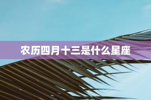 农历四月十三是什么星座