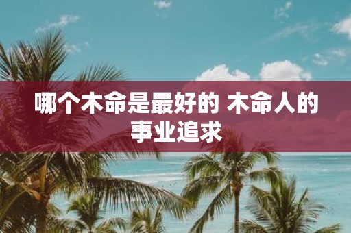 哪个木命是最好的 木命人的事业追求
