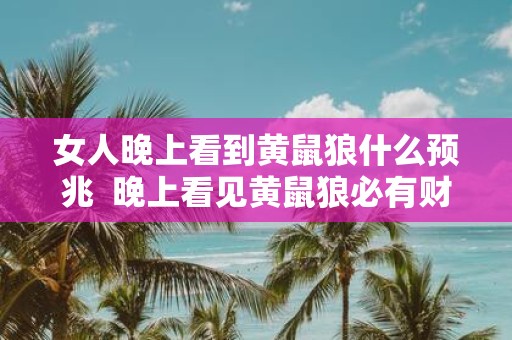 女人晚上看到黄鼠狼什么预兆 晚上看见黄鼠狼必有财运