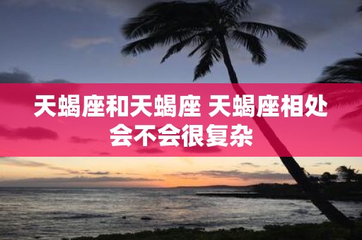 天蝎座和天蝎座 天蝎座相处会不会很复杂