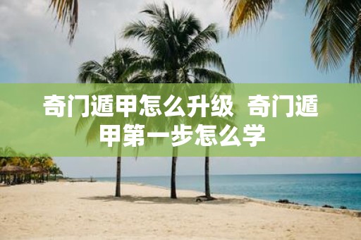 奇门遁甲怎么升级 奇门遁甲第一步怎么学