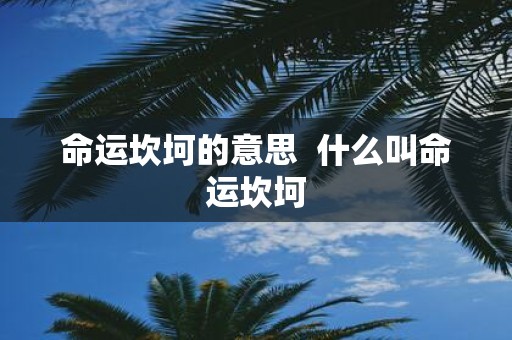 命运坎坷的意思 什么叫命运坎坷