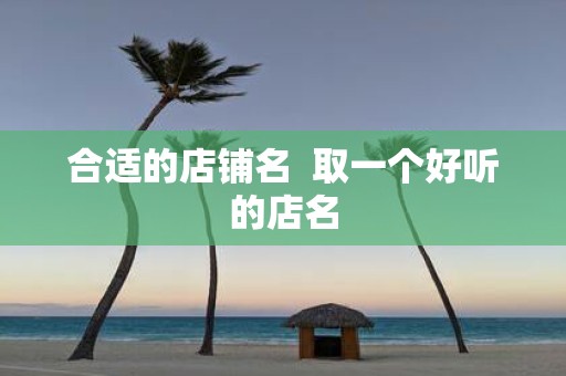 合适的店铺名 取一个好听的店名