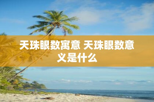 天珠眼数寓意 天珠眼数意义是什么
