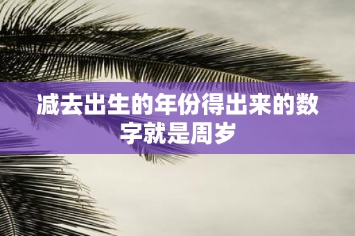减去出生的年份得出来的数字就是周岁