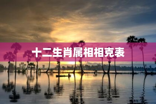 十二生肖属相相克表