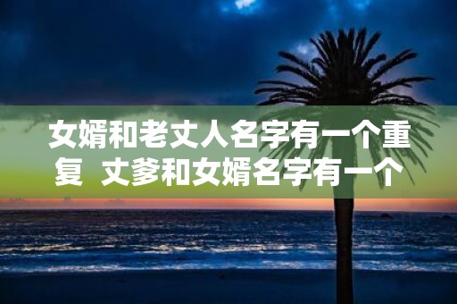 女婿和老丈人名字有一个重复 丈爹和女婿名字有一个字一样