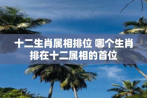 十二生肖属相排位 哪个生肖排在十二属相的首位