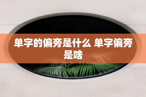 单字的偏旁是什么 单字偏旁是啥