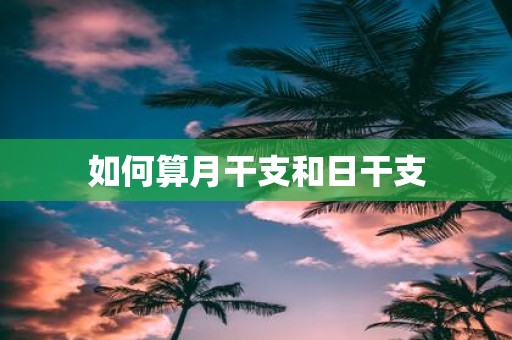 如何算月干支和日干支