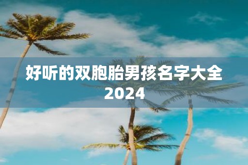 好听的双胞胎男孩名字大全2025